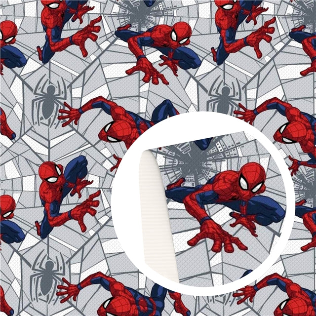 SpiderMan Litchi Printed Faux Leather Sheet Litchi has a pebble like feel with bright colors