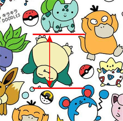 Pokemon Litchi Printed Faux Leather Sheet Litchi has a pebble like feel with bright colors