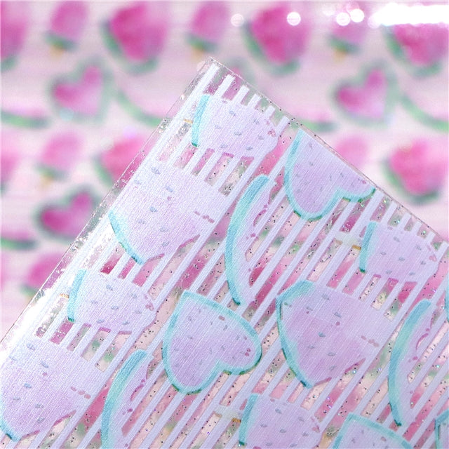 Watermelon Printed See Through Sheet  Clear Transparent Sheet FeeFiFauxLeather