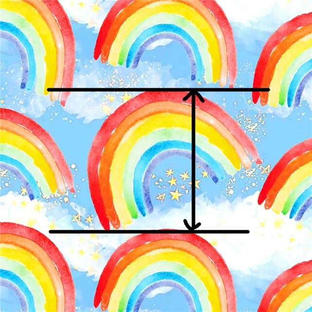 Colorful Rainbow Design Smooth Printed Faux Leather Sheet FeeFiFauxLeather