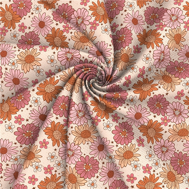 Flowers Textured Liverpool/ Bullet Fabric FeeFiFauxLeather