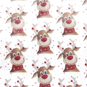 Reindeer Printed See Through, Clear, Transparent Sheet FeeFiFauxLeather