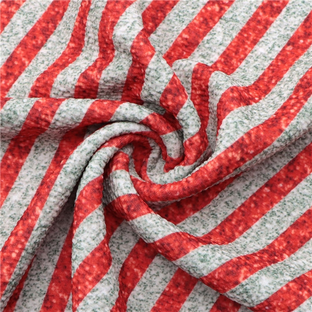 Christmas Stripes Print Bullet Textured Liverpool Fabric FeeFiFauxLeather