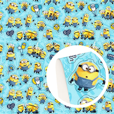 Minions Characters Litchi Printed Faux Leather Sheet