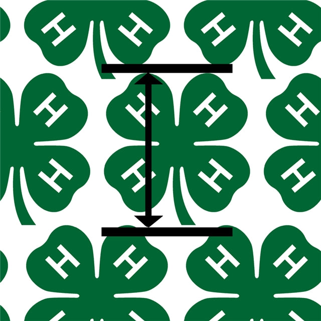 4-H Clover Smooth  Printed Faux Leather Sheet FeeFiFauxLeather