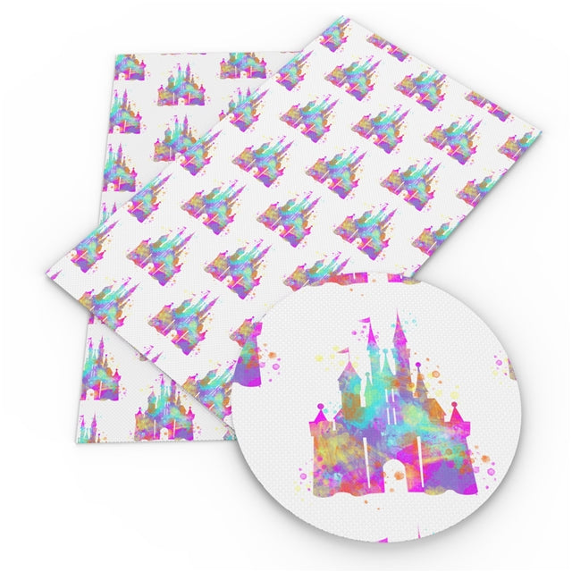 Castle Litchi Printed Faux Leather Sheet FeeFiFauxLeather