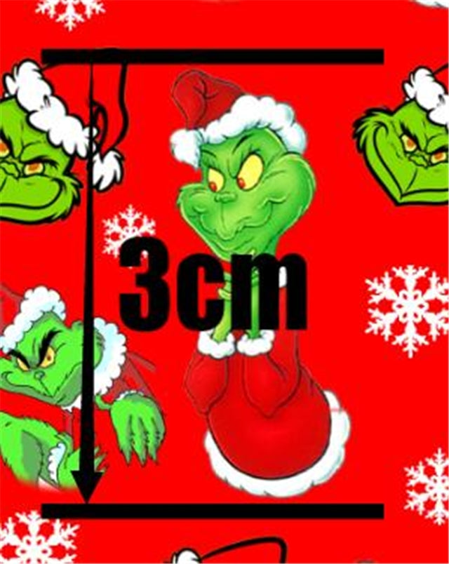 Dr Seuss The Grinch Litchi Printed Faux Leather Sheet FeeFiFauxLeather