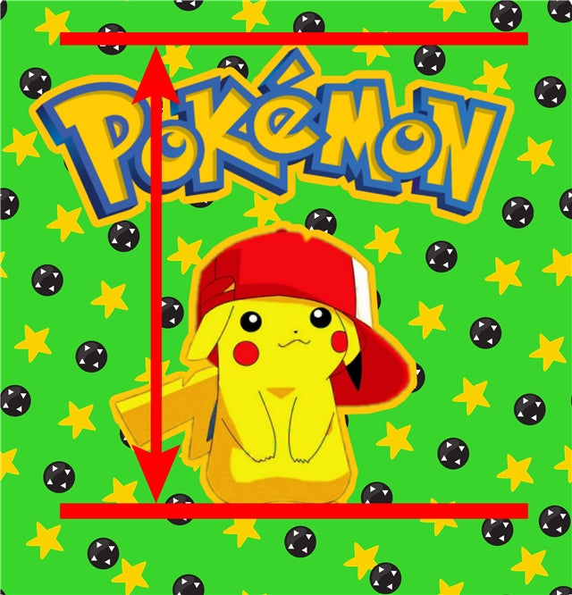 Pokemon Printed Faux Leather Sheet Litchi has a pebble like feel with bright colors