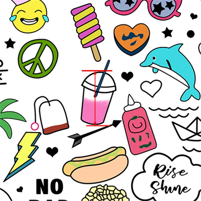 Summer Vibes Smooth Printed Faux Leather Sheet FeeFiFauxLeather