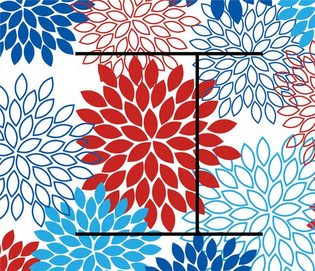 Red, White and Blue Burst Print Bullet Textured Liverpool Fabric FeeFiFauxLeather