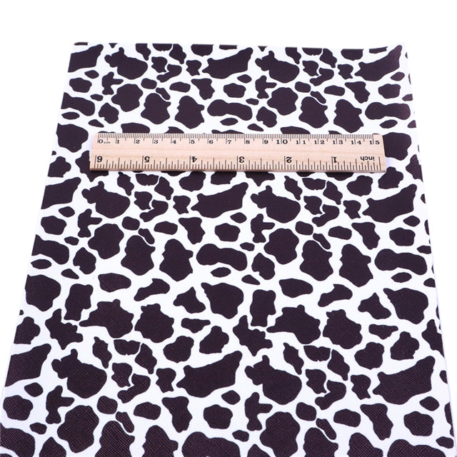 Cow Hide Smooth Printed Faux Leather Sheet FeeFiFauxLeather
