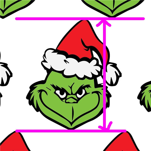 Dr Seuss The Grinch Christmas Litchi Printed Faux Leather Sheet FeeFiFauxLeather