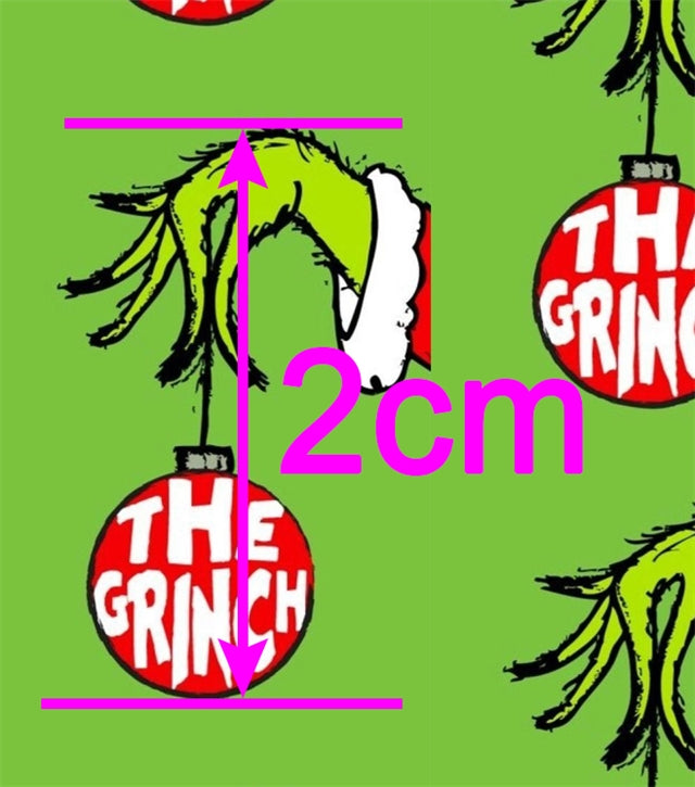 Dr Seuss The Grinch Litchi Printed Faux Leather Sheet FeeFiFauxLeather