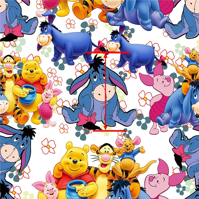 Winnie The Pooh and Friends Textured Liverpool/ Bullet Fabric FeeFiFauxLeather