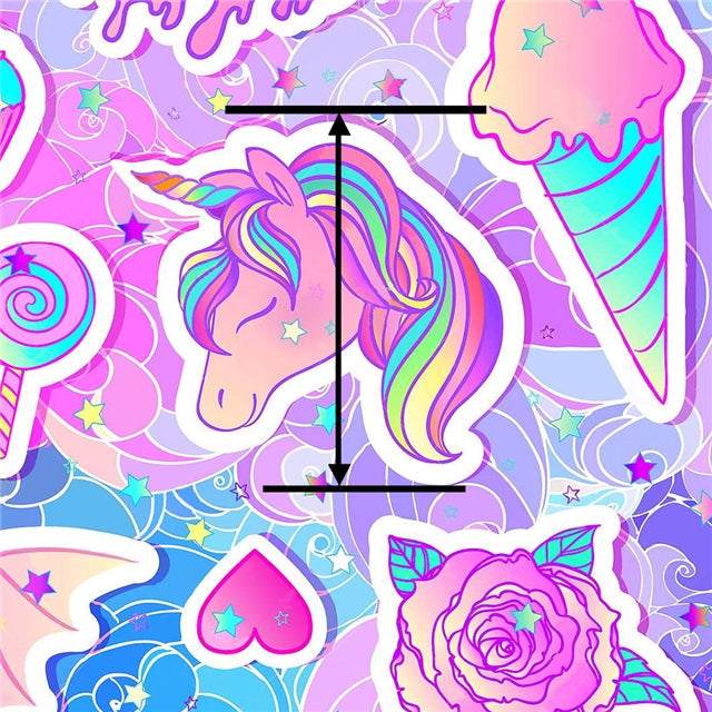 Rainbows and Unicorns Litchi Printed Faux Leather Sheet FeeFiFauxLeather