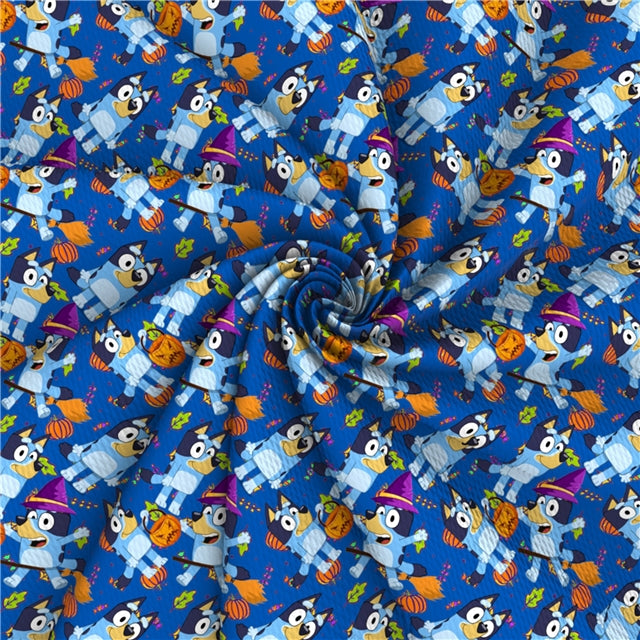 Bluey Halloween Textured Liverpool/ Bullet Fabric with a textured