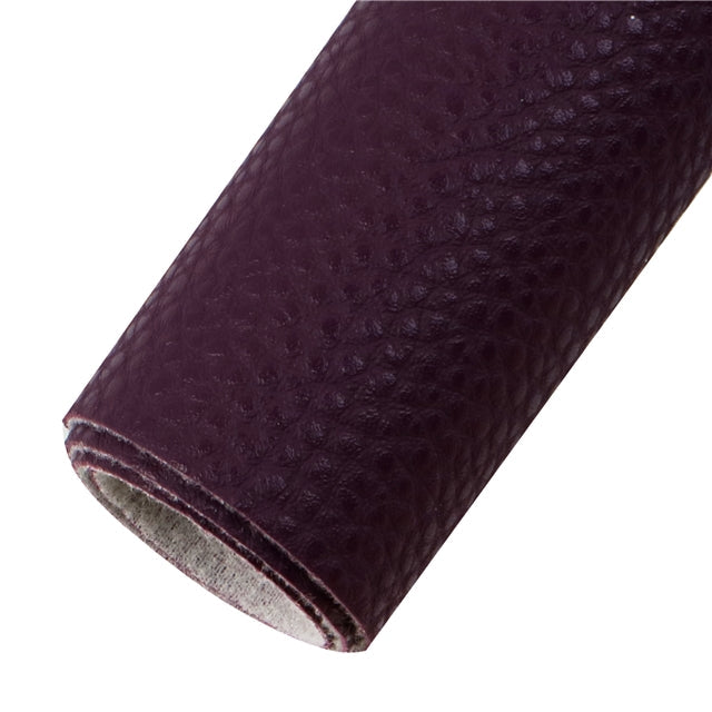 Solid Litchi Printed Faux Leather Sheet FeeFiFauxLeather