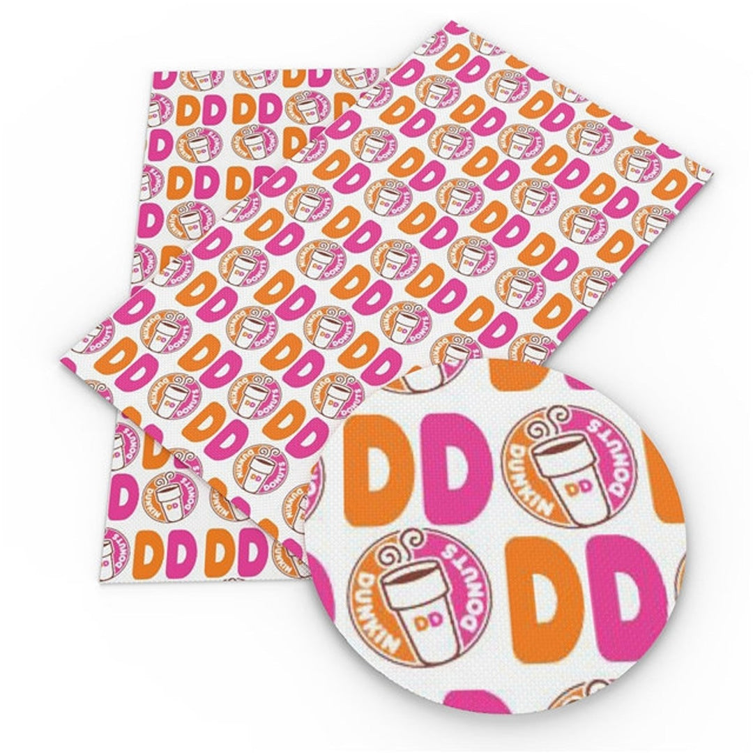Dunkin’ Donuts Smooth Printed Faux Leather Sheet FeeFiFauxLeather