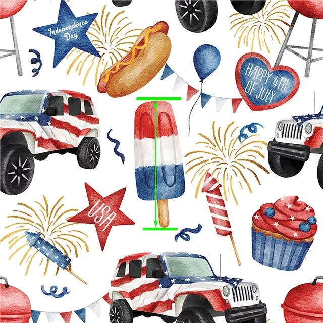 July 4th Jeep Party BBQ Textured Liverpool/ Bullet Fabric with a textured feel