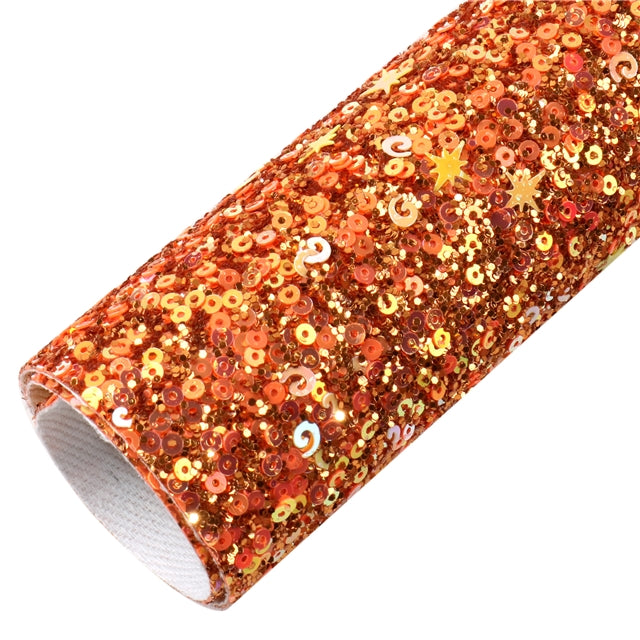 Multiple Colors Large Sequins Glitter Faux Leather Sheet