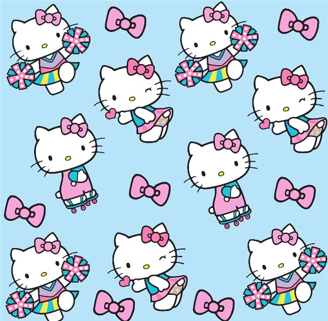 Hello Kitty Litchi Roll Printed Faux Leather Sheet Litchi has a pebble like feel with bright colors
