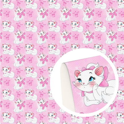 The Aristocats Marie Litchi Printed Faux Leather Sheet Litchi has a pebble like feel with bright colors