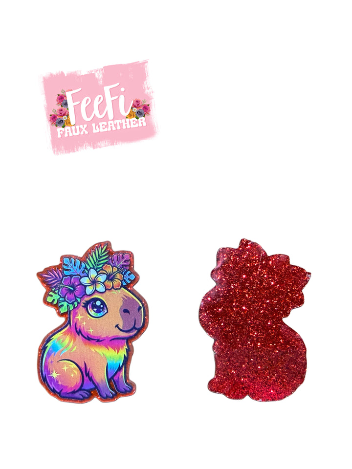 Capybara Glitter Resin 5 piece set FeeFiFauxLeather