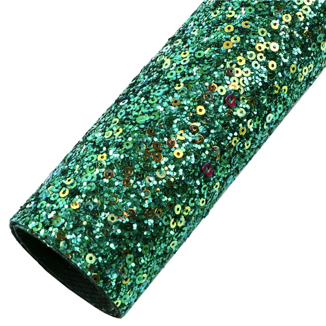 Multiple Colors Large Sequins Glitter Faux Leather Sheet