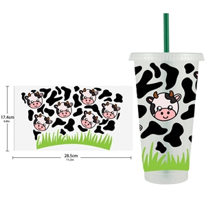 Animals UV DTF Wrap for 24 oz Tapered Cup, Permanent and Ready to Apply,Cup Wrap ready to ship