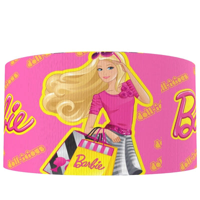 Barbie 1 Yard Printed 2 1/2 inch on Grosgrain Ribbon, Potter Ribbon, Character Ribbon, Cut to Size, View Store For More Patterns