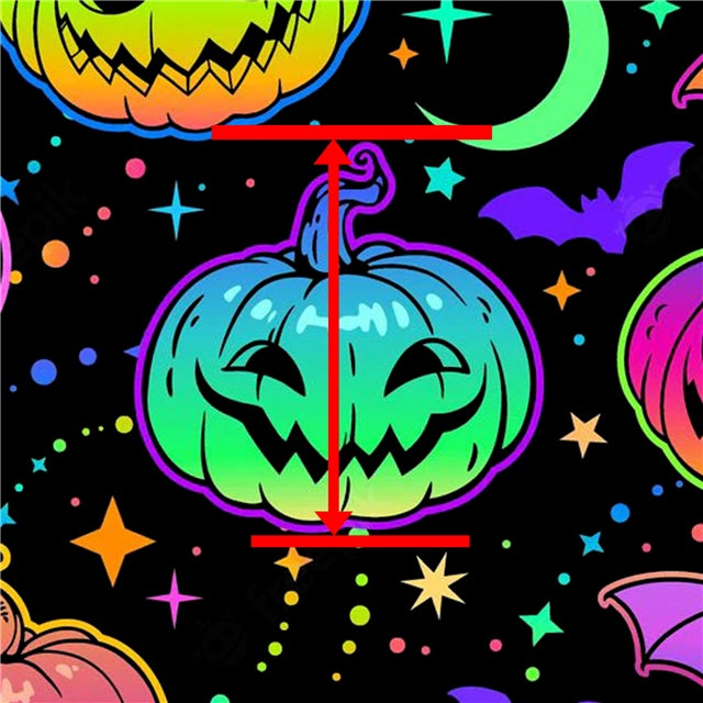 Halloween Pumpkins & Bats Bright Colors Textured Liverpool/ Bullet Fabric with a textured feel