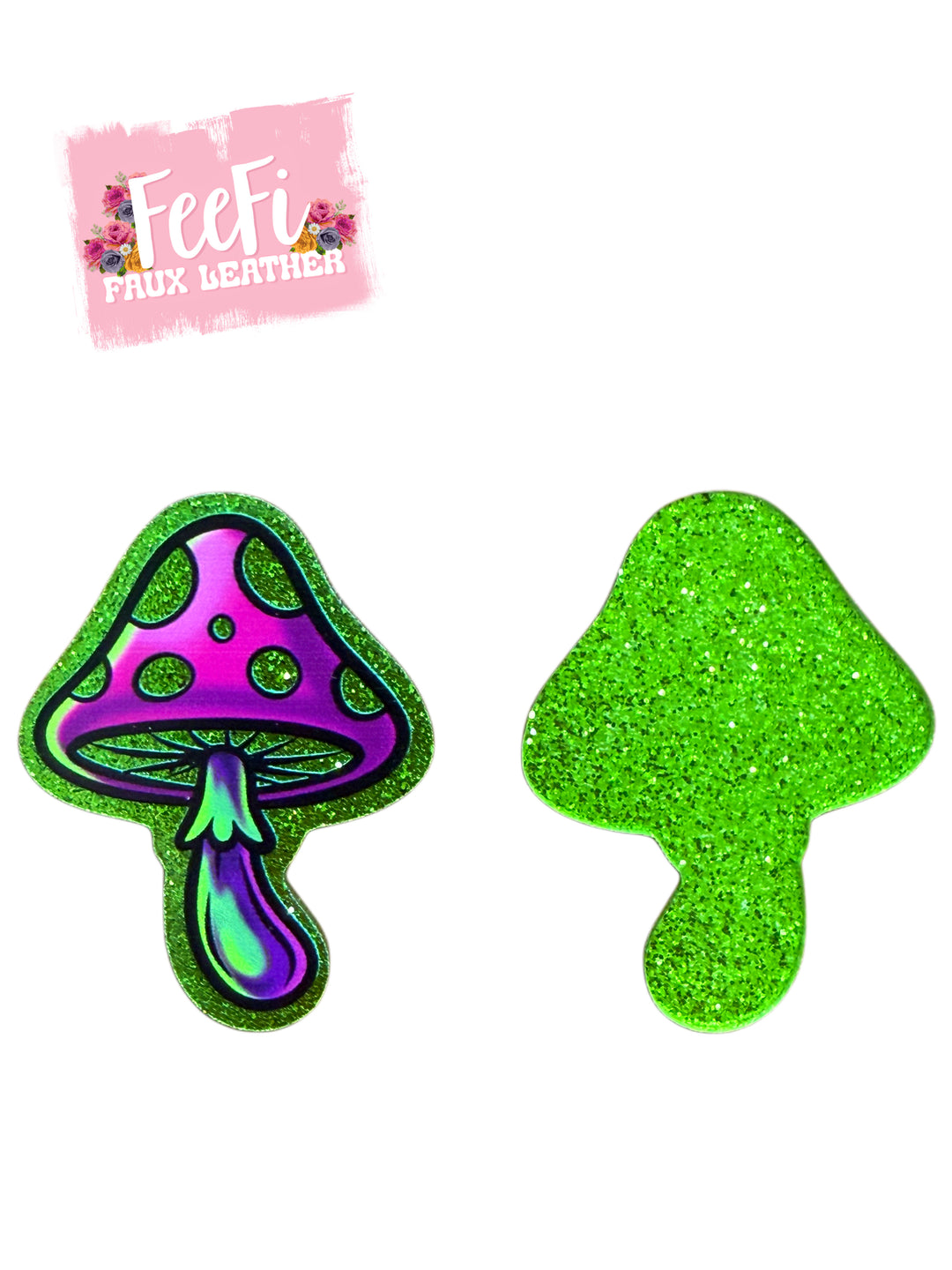 Mushroom Glitter Resin 5 piece set FeeFiFauxLeather
