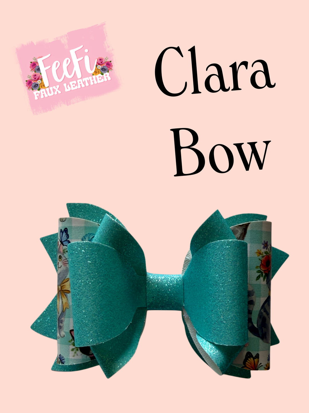 Clara Bow Die for Making Bows using Cutter 4 Inch Bow FeeFiFauxLeather
