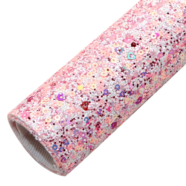 Multiple Colors Large Sequins Glitter Faux Leather Sheet