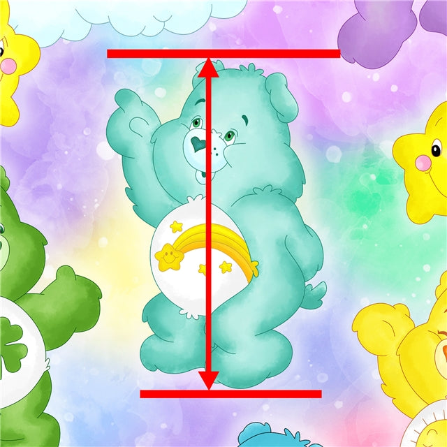 Care Bears Litchi Printed Faux Leather Sheet Litchi has a pebble like feel with bright colors