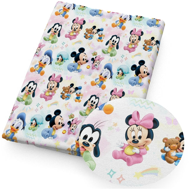 Mouse Babies Litchi Printed Faux Leather Sheet Litchi has a pebble like feel with bright colors