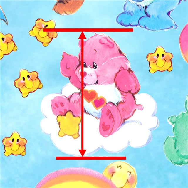 Care Bears Litchi Printed Faux Leather Sheet Litchi has a pebble like feel with bright colors