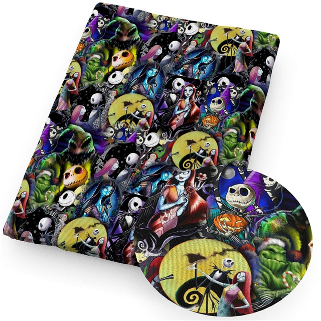 Nightmare Before Christmas Halloween Textured Liverpool/ Bullet Fabric with a textured feel