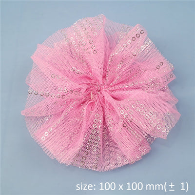 Silver Sequin Tulle Flower Multiple Color