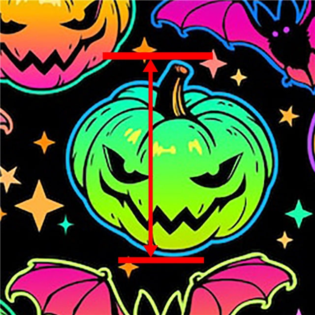 Halloween Bright Colorful Pumpkins Printed See Through Sheet  Clear Transparent Sheet