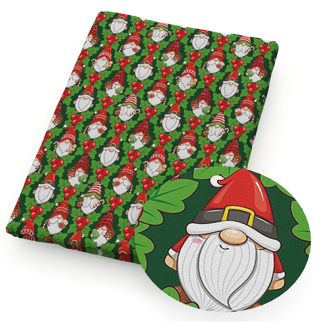 Christmas Gnomes Textured Liverpool/ Bullet Fabric with a textured feel