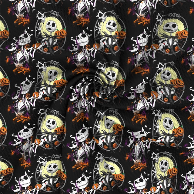 Nightmare Before Christmas Halloween Textured Liverpool/ Bullet Fabric with a textured feel