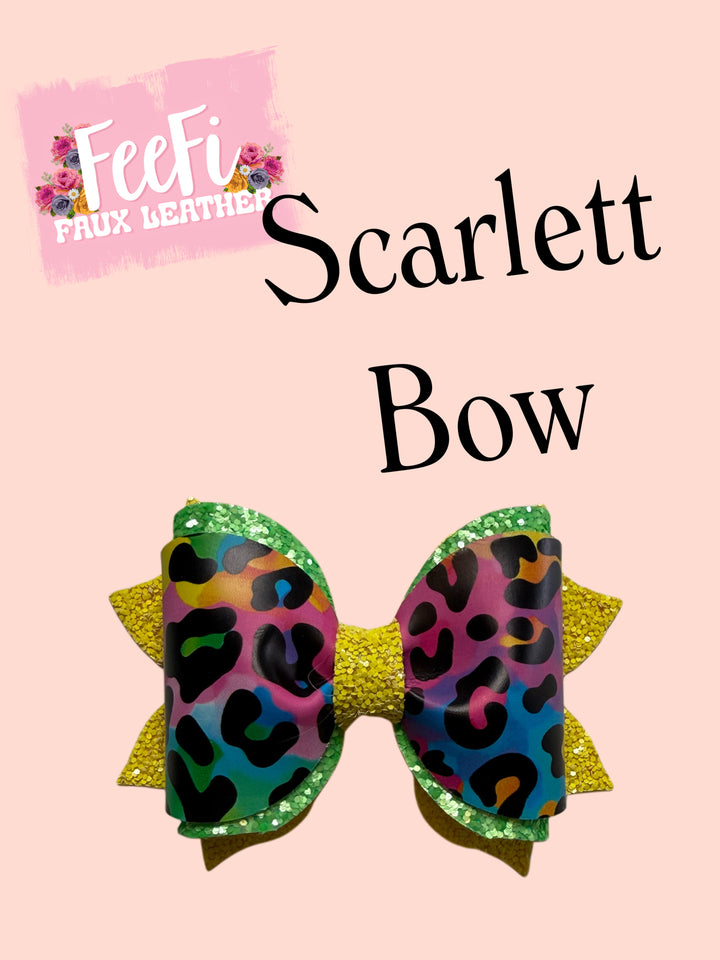Scarlett Pinch Bow Die for Making Bows using Cutter 4 Inch Bow FeeFiFauxLeather