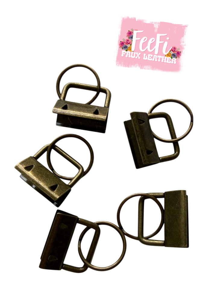 Metal Tail Clamp for Keychains Wristlet 5 pieces 25mm 1 Inch FeeFiFauxLeather