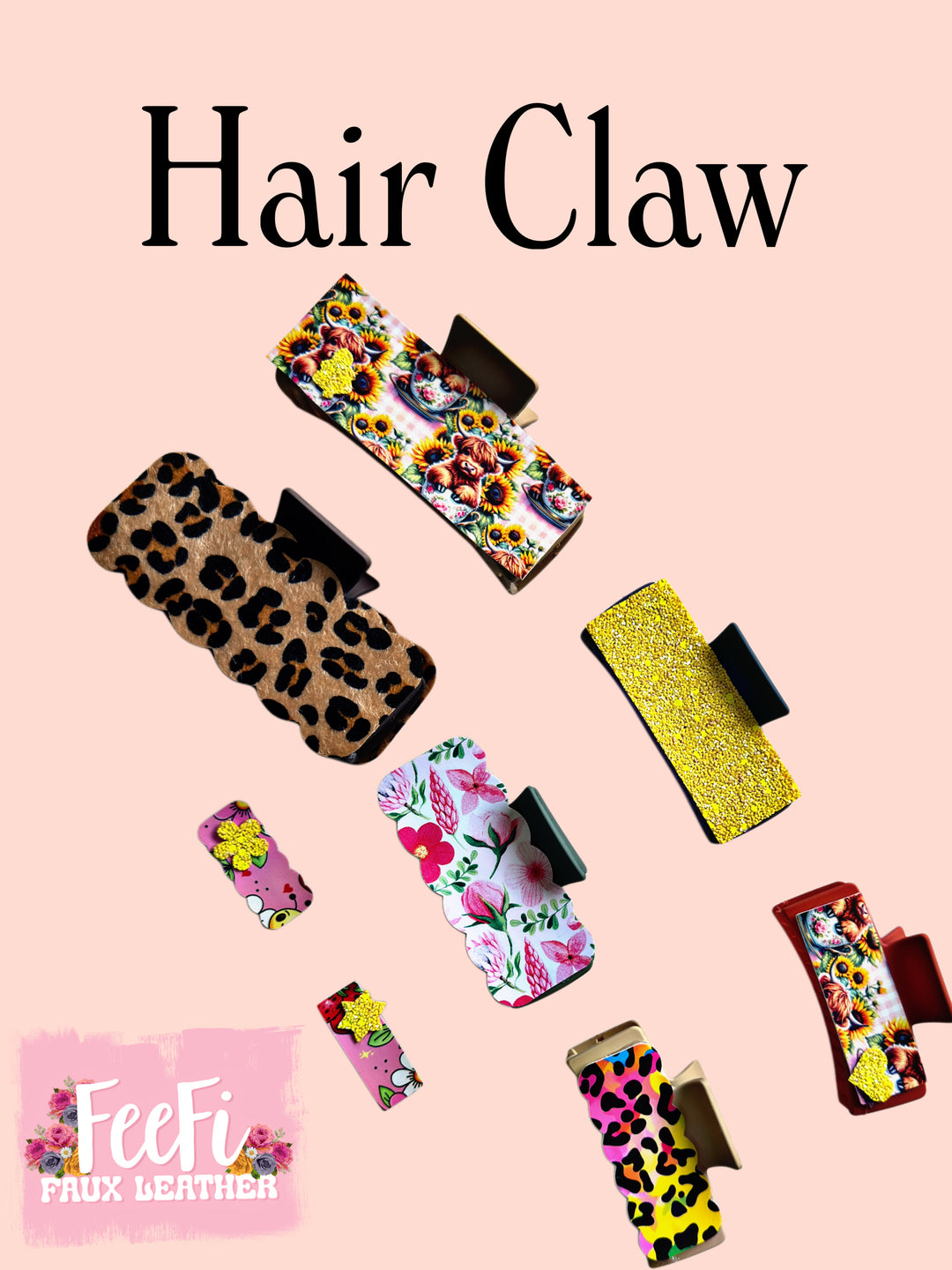 Hair Claw Cutting Die for Making Hair Claw Sides 3 Different Sizes FeeFiFauxLeather