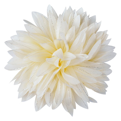 Large Chiffon Flower 4.7 to 5 Inches Silver Silk Pointed Lotus, Multiple Colors To Choose From