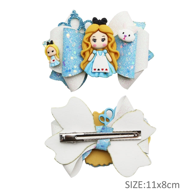 Alice In Wonderland Princess Doll Printed Faux Leather Pre-Cut Bow Includes Centerpiece