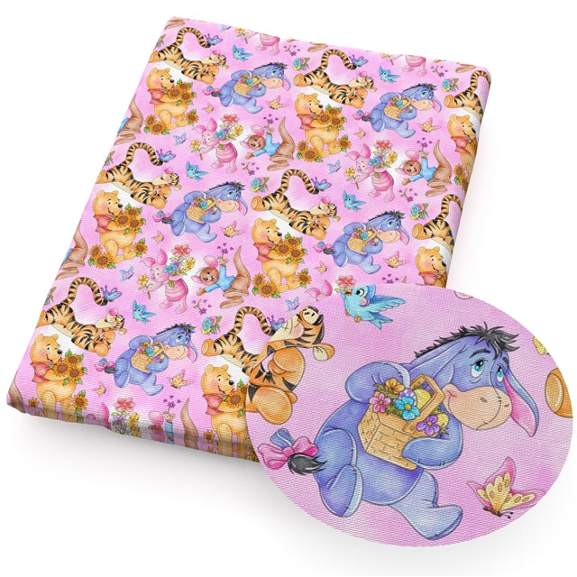 Winnie The Pooh Eeyore Textured Liverpool/ Bullet Fabric with a textured feel