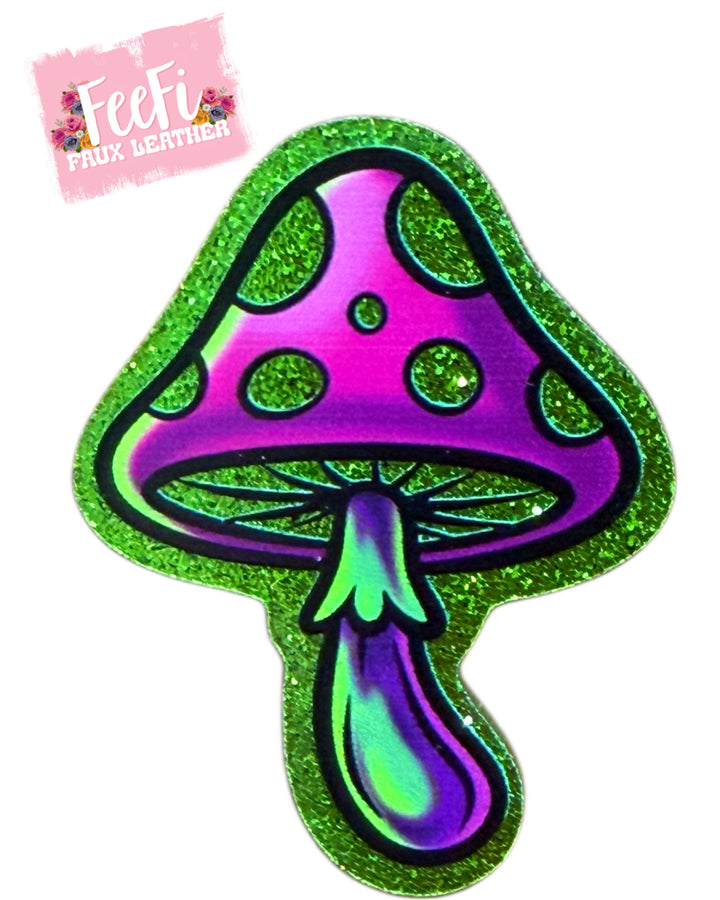 Mushroom Glitter Resin 5 piece set FeeFiFauxLeather