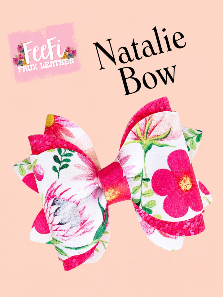 Natalie Pinch Bow Die for Making Bows using Cutter 3 Inch Bow FeeFiFauxLeather